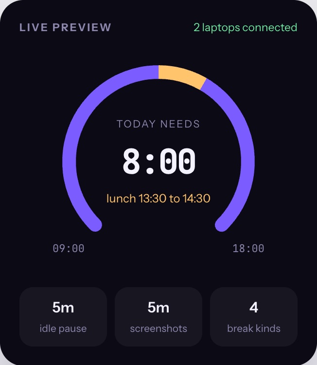 Live preview of the day